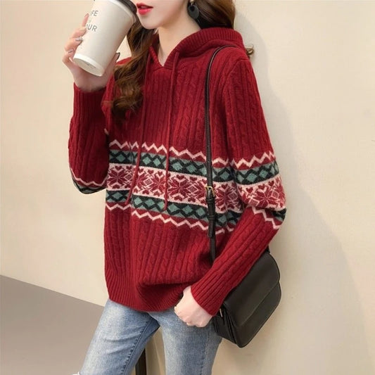 Ethnic Style Loose Baggy Hoodie Sweater