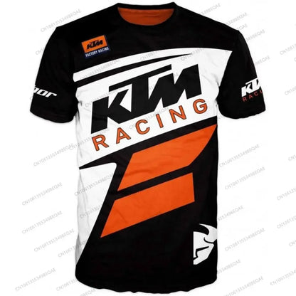 2026 Summer New KTM Racing Suit Mountain Bike Motorcycle Crew Neck Short Sleeve Breathable Quick-Drying Top
