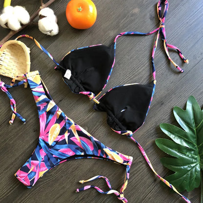 Women's Printed Bikini Beach Holiday Trio