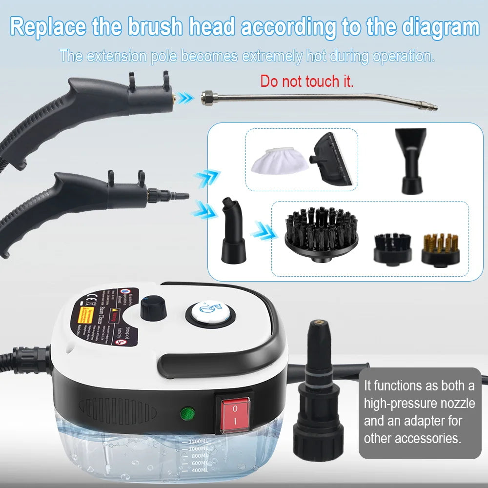 Portable Handheld High Pressure Steam Cleaner Household Multifunctional Steam Cleaning Machine Kitchen Hood Air Conditioner Car