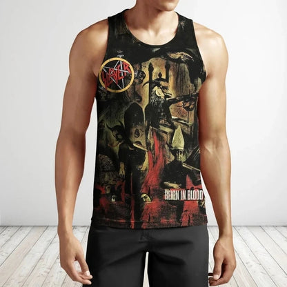 Slayer Rock Band 3D Print Tank Tops Men's Women Streetwear Hip Hop Oversized Fitness Gym Vest Sport Sleeveless Tops Men Clothing