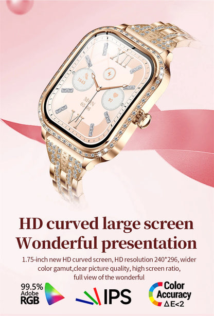 2026 Fashion Women Smart Watch Bluetooth Call Custom Watch Face Fitness Tracker IP68 Waterproof Smartwatch Woman for Android IOS