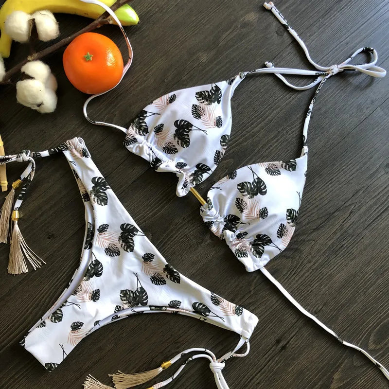 Women's Printed Bikini Beach Holiday Trio