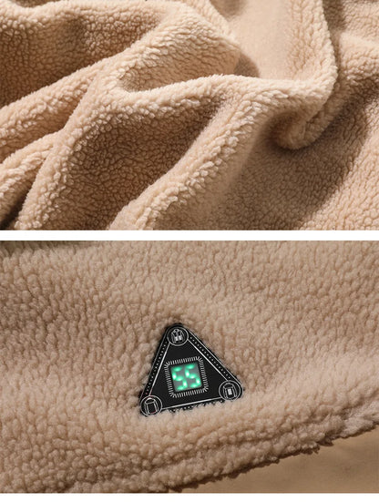 Smart Heating Jacket Men Women Electric Heating Winter Coat 3 Temp Control 4 Zone Heating Fleece Outdoor Ski Jacket for Hiking