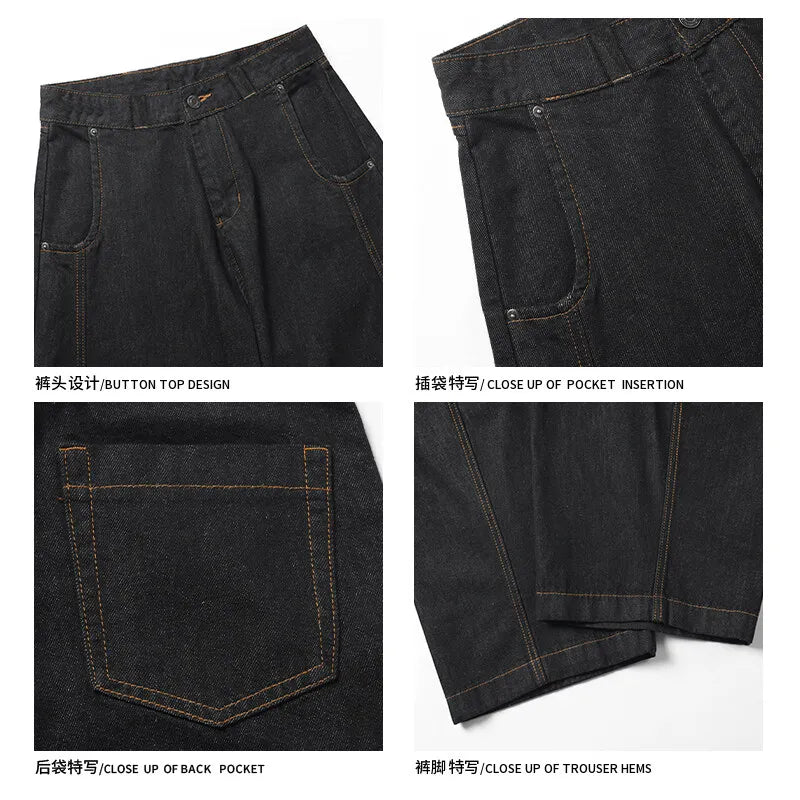 Classic Black Biker Denim Jeans