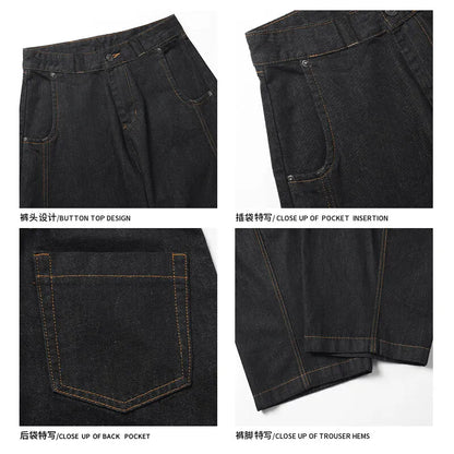 Classic Black Biker Denim Jeans