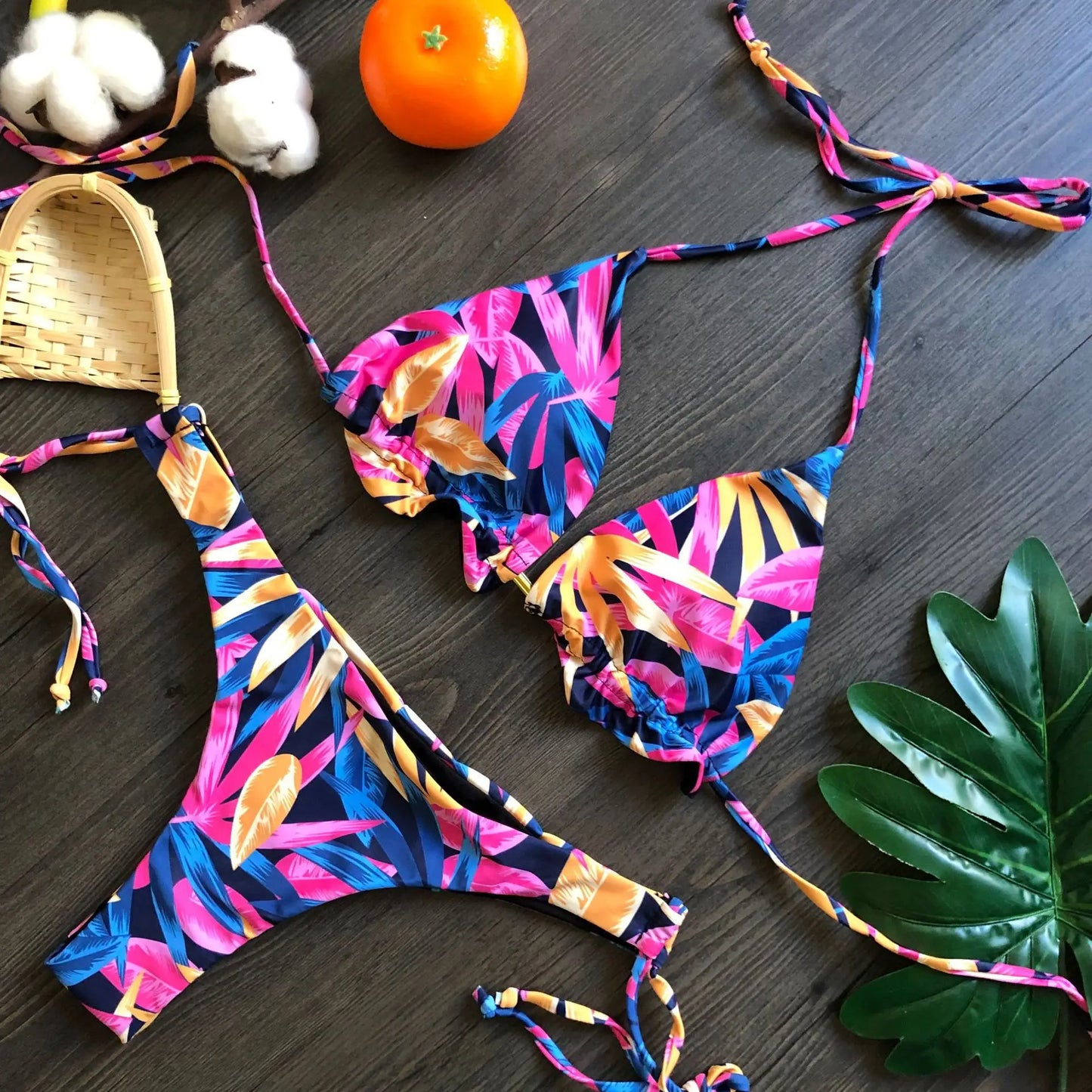 Women's Printed Bikini Beach Holiday Trio