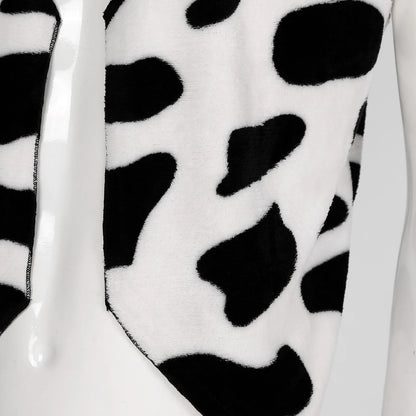 Men's Cow Print Vest Halloween Festival Cosplay Party Fancy Dress Up Sleeveless Open Front Waistcoat Vintage Hippie Costume Vest