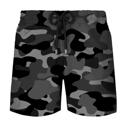 Camouflage Cosplay 3d Printed Sports Shorts For Men Outdoor Running Breathable Beach Shorts Loose Elastic Waistband Short Pants