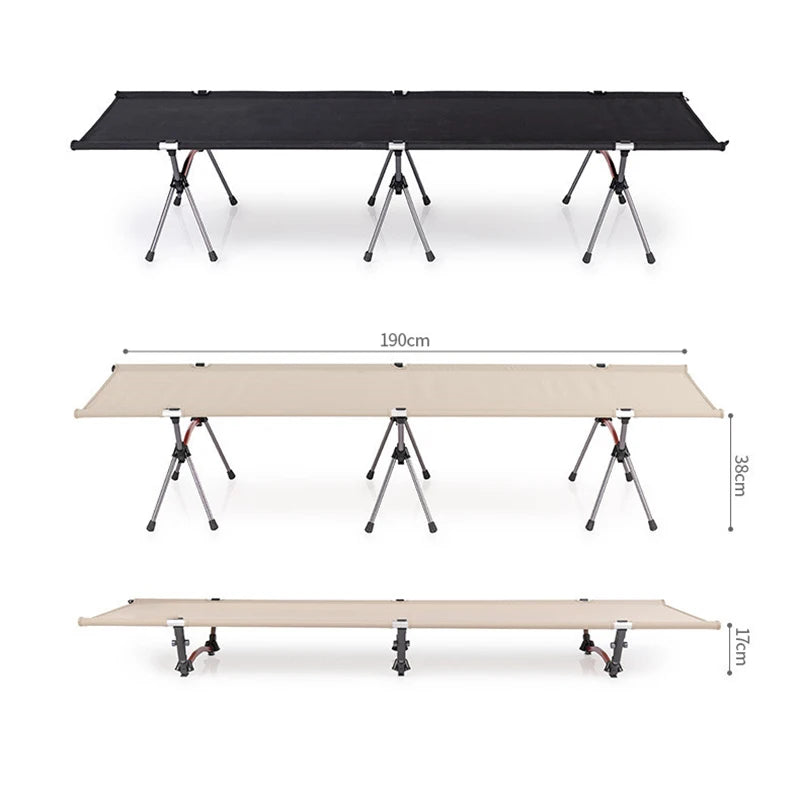 Folding Camping Cot, Adjustable Height, Lightweight Sleeping Bed, Tent Cot, with Storage Bag, Comfortable for Outdoor&Indoor