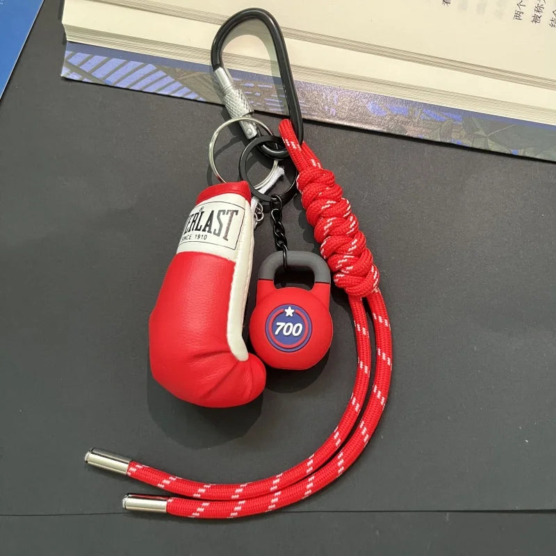 Mini Yoga Foam Roller Keychain Fashion DIY Boxing Gloves Dumbbell Keychain Sports Bag Pendant Fitness Enthusiast Gift