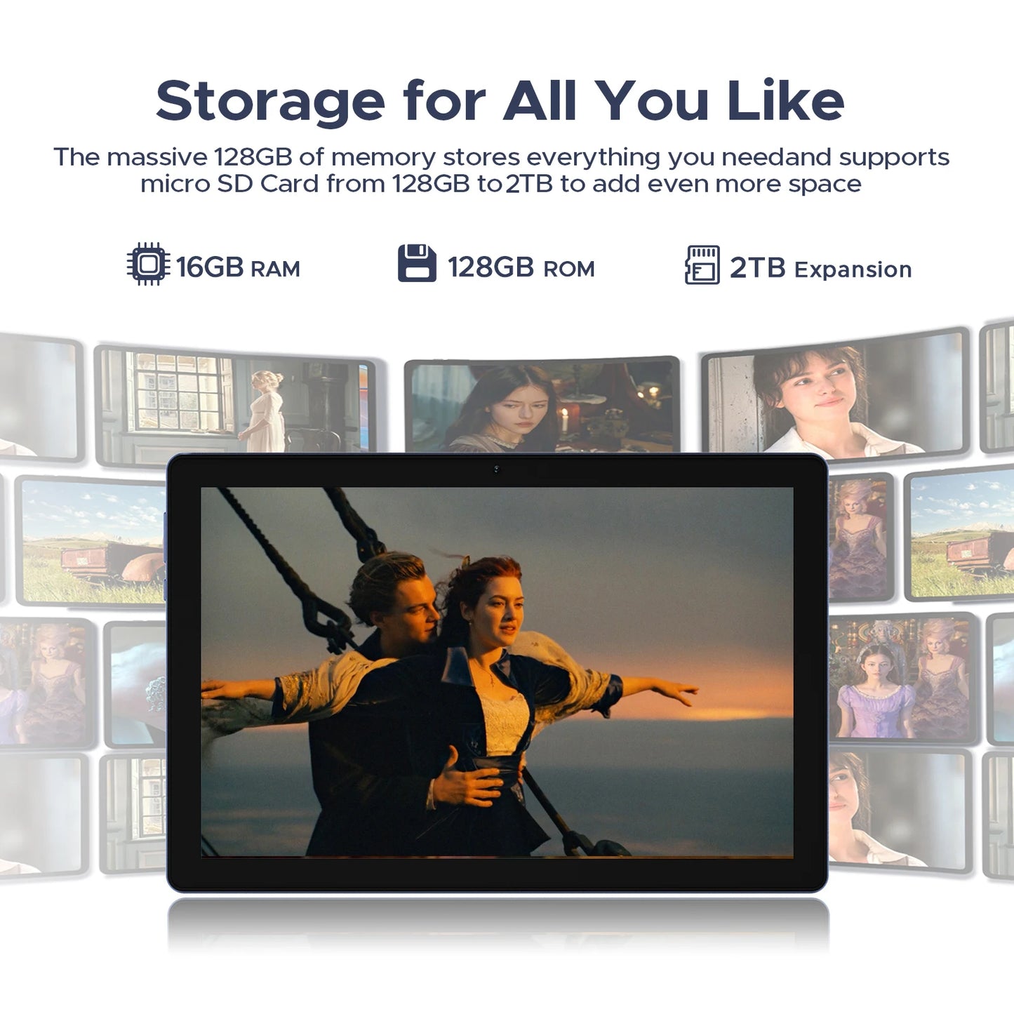DOOGEE U10 Tablet 10.1" HD Display Android 16 16GB RAM 128GB ROM 5060mAh Large Battery Widevine L1 WiFi6 8MP+5MP Pad PC