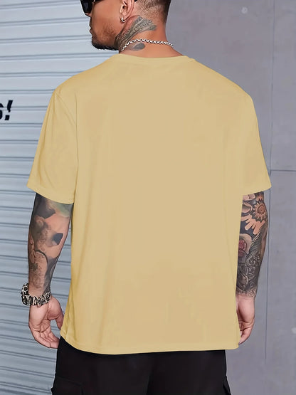 2024 New Men's T-shirt Checked Printed Oversized Loose Men's Top Holiday Casual Clothing Running Short-sleeved T-shirts