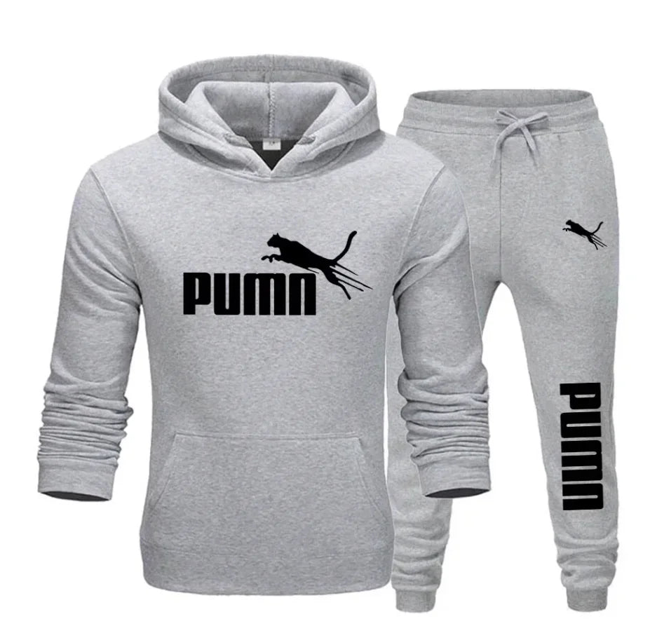New Fashionable Fitness Jogging Casual Sportswear Set of 2-piece Pullover Hoodie and Long Pants for Men in Autumn and Winter