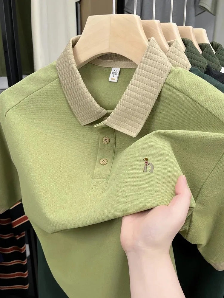 Luxury brand men's short sleeve polo shirt summer fashion hot selling original dog embroidery boutique top golf casual T-shirt