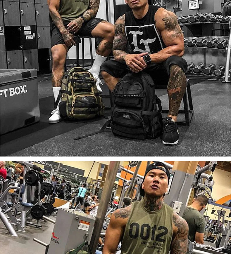 Men's Summer Fitness Tank Top Gym Workout Running Sleeveless Vest Bodybuilding Singlet Muscle Cotton Shirt Man Sports Casual Top