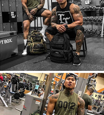 Men's Summer Fitness Tank Top Gym Workout Running Sleeveless Vest Bodybuilding Singlet Muscle Cotton Shirt Man Sports Casual Top