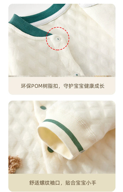Baby Clothes for Autumn, Class A, Boys' Full-Month Outfit, One-Piece Romper, Baby Thermal Interlayered Warm Newborn Bodysuit