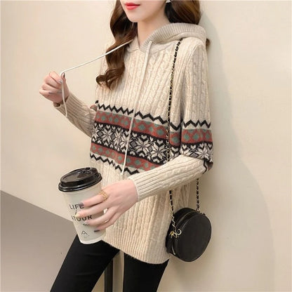 Ethnic Style Loose Baggy Hoodie Sweater