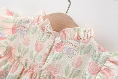 Summer New Baby Girl Dress Sweet Tulip Children'S Sleeveless Clothes (9 Months -4 Years Old)