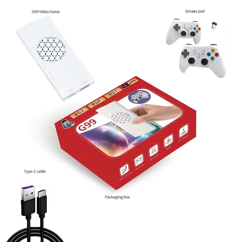 G99 Plug & Play TV Game Console – 4K, Dual Controllers