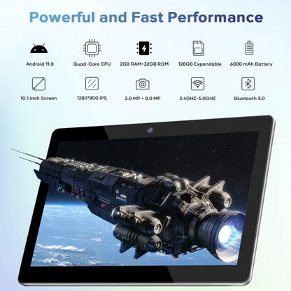10.1 INCH 2GB RAM 32GB ROM FX10 Android 11 Tablet PC CPU Allwinner A133 Quad-Core 1.4GHz Dual Camera WIFI 1280 x 800  IPS HD