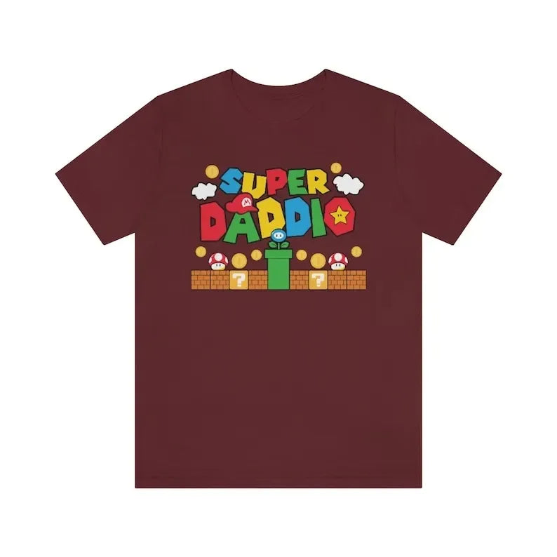 Super Daddio Funny Gamer Dad Father's Day Gift Tshirt 100% Cotton New Fashion Short Sleeve Vintage Classic Streetwear Tee Tops