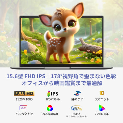 15.6 "Thin & Portable Laptop Computer Intel Celeron N4000 12GB RAM 256GB SSD FHD 1920x1080 16:9 Display For Work And Study