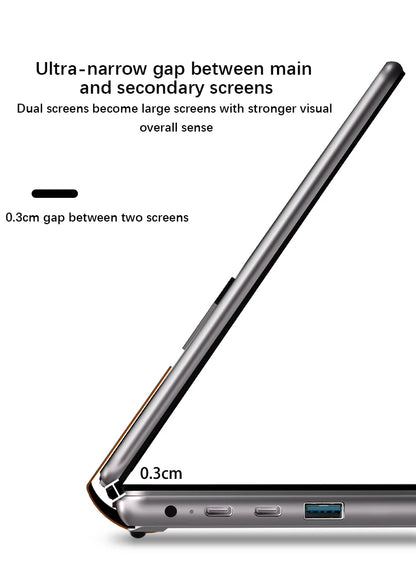 New Dual Screen Laptop Intel i3 1215U N100 Dual 10.95 Inch IPS Touch Screen Windows 11 Office Computer Tablet Notebook WiFi 6