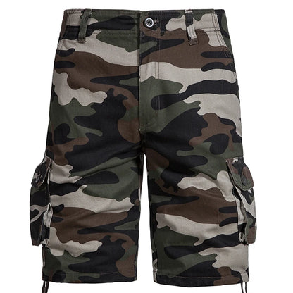 Men's Camo Shorts Summer Casual Half Pants Camouflage Outdoor Sports Short Pants Side Pocket Cotton Breathable Shorts