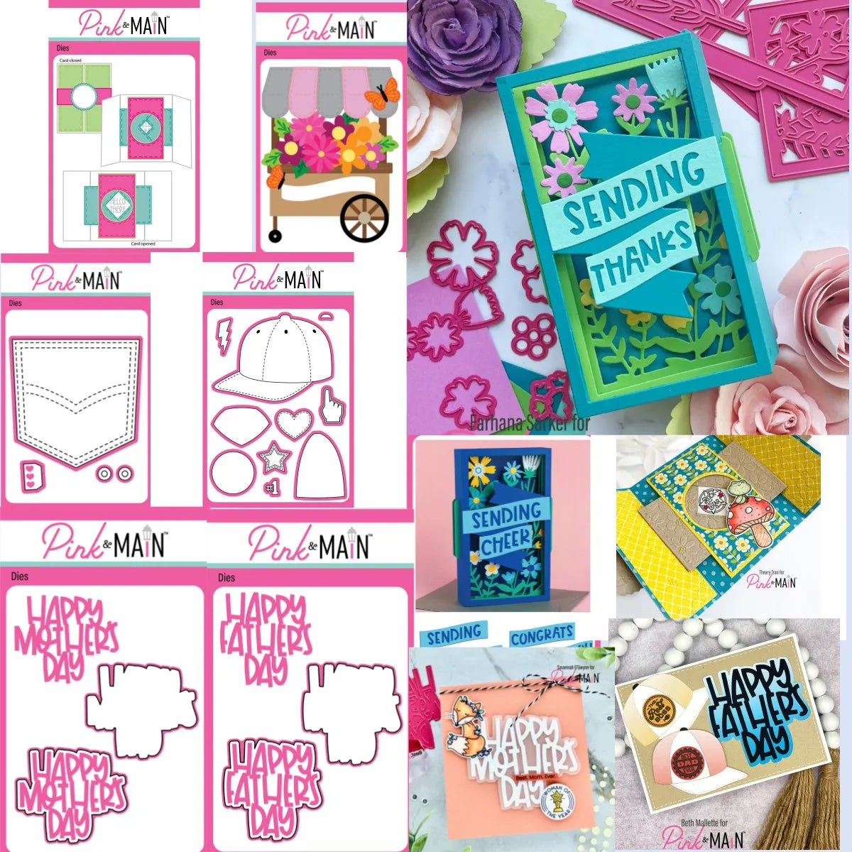 Happy Father's Day Layered Flowers Pop Up CardShut Metal Cutting Dies for DIY Making Card Scrapbook Embossed Paper Album Craft