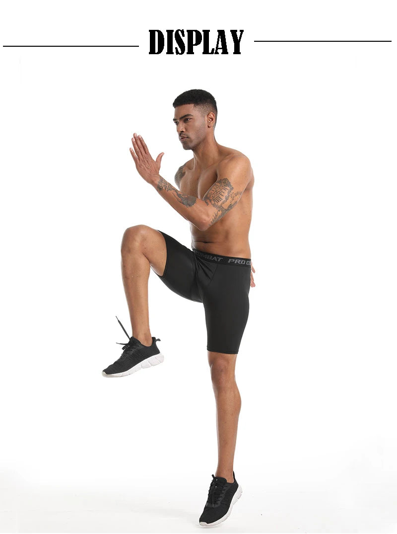 2023 New Crossfit Compression Gym Shorts Men Quick-drying Workout Fitness Leggings Shorts Running Bottom Sports Tights for Men