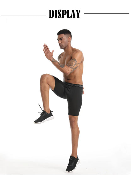 2023 New Crossfit Compression Gym Shorts Men Quick-drying Workout Fitness Leggings Shorts Running Bottom Sports Tights for Men