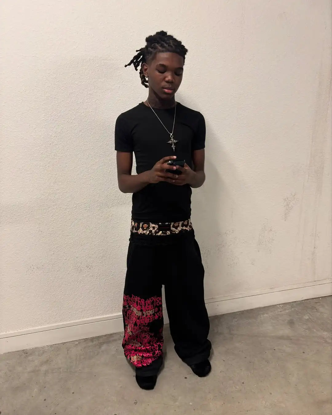 Retro double waist design casual street men pants hip-hop gothic harajuku loose pants Y2K letter pattern sports pants