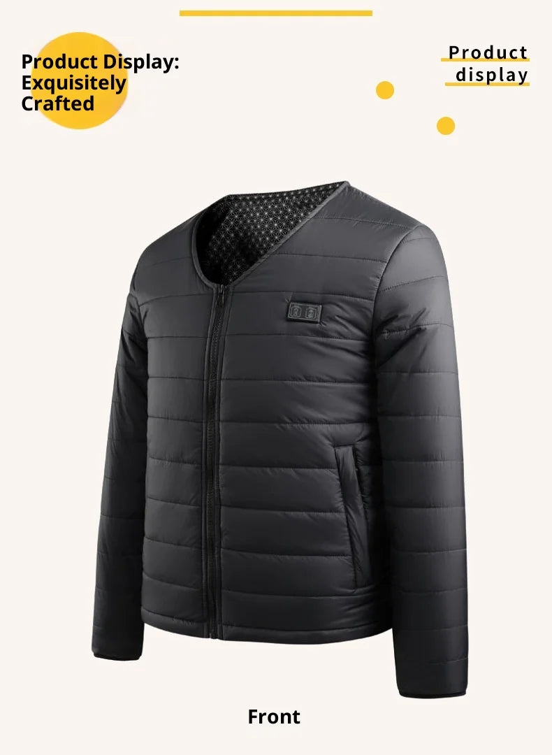 Smart Heating Cotton Jacket V-Neck Inner Wear 24 Zones Electric Thermal Insulation Clothes Motorcycle Riding Vest Heat Retention