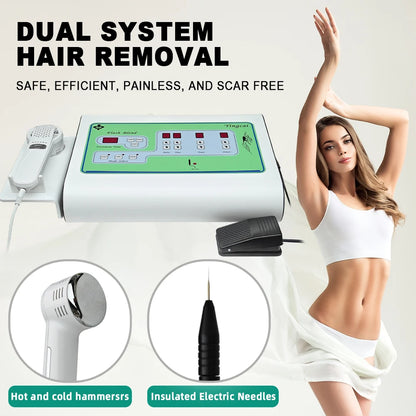 2 in 1 Electrolysis Hair Removal Machine Painless Permanent Hair Remove Machine for Women Men Bikini Body Home Salon Use