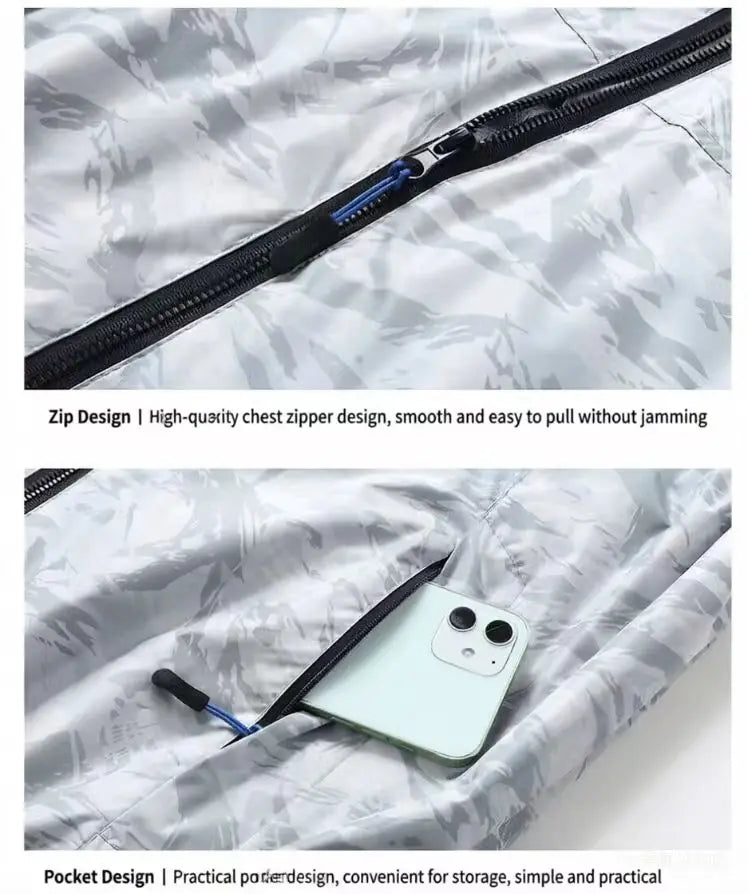Cool summer smart cooling fan clothing, suitable for outdoor sports, fishing, high-temperature work, and convenient for nighttim