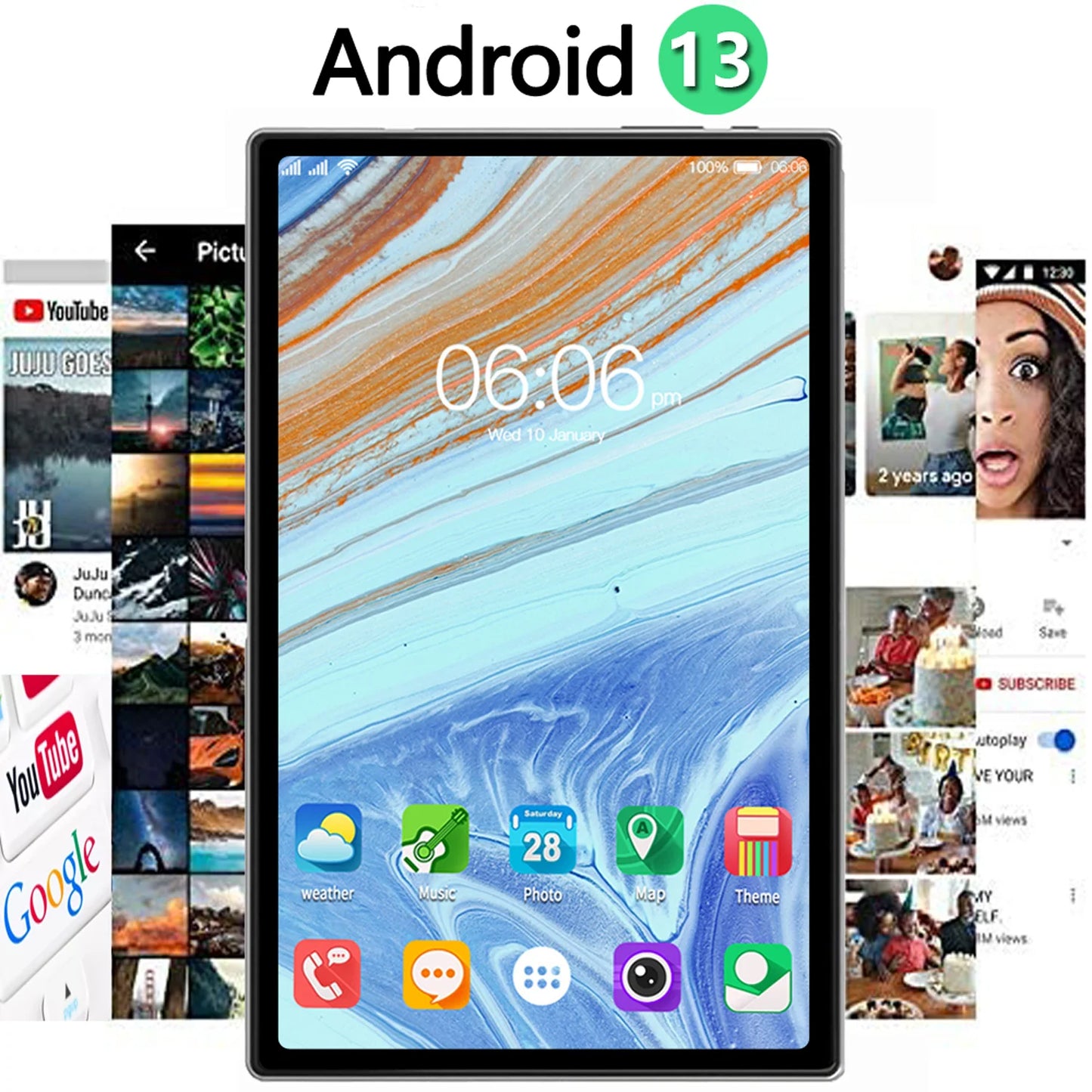 New Original 10.1 Inch Android Tablet Octa Core 4GB RAM 64GB ROM Bluetooth WiFi Dual SIM HD Display Tablet Pc Android 13.0