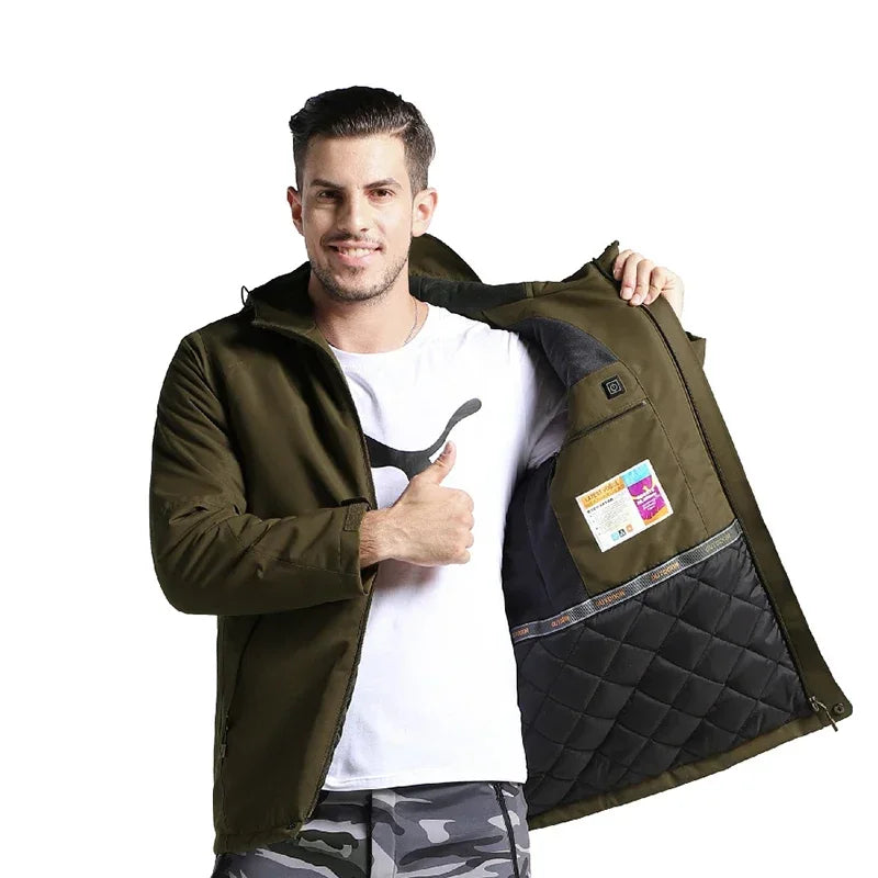 Smart Heated Jacket Waterproof Men 3 Areas Heated Vest For Women Winter Outdoor Sports Coat Warm Heating Coat Motorcycle Jacket