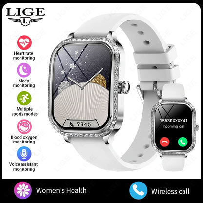 2026 Fashion Women Smart Watch Bluetooth Call Custom Watch Face Fitness Tracker IP68 Waterproof Smartwatch Woman for Android IOS