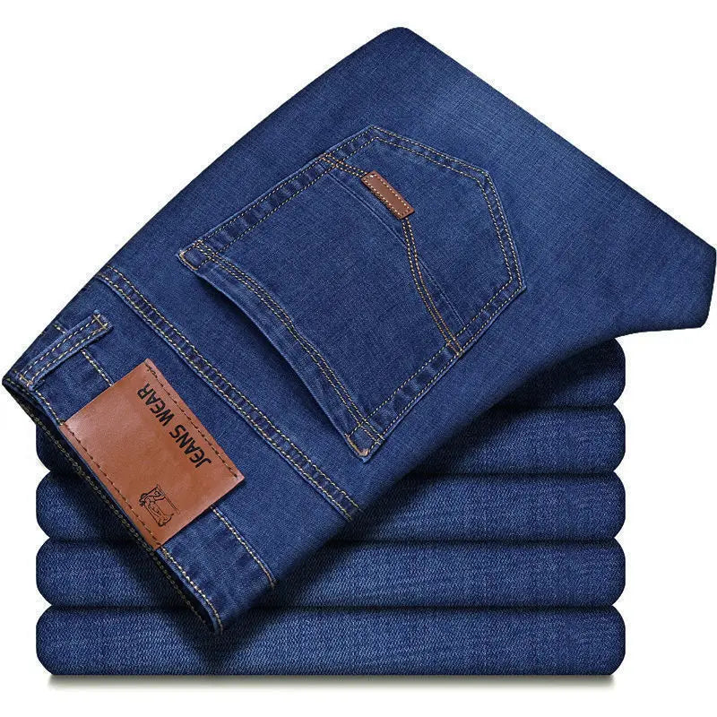 Slim Fit Straight Denim Trousers
