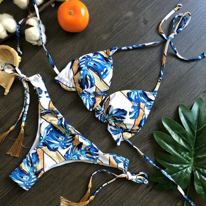 Women's Printed Bikini Beach Holiday Trio