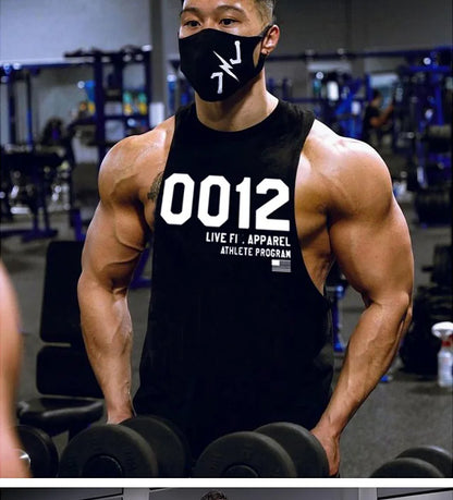 Men's Summer Fitness Tank Top Gym Workout Running Sleeveless Vest Bodybuilding Singlet Muscle Cotton Shirt Man Sports Casual Top