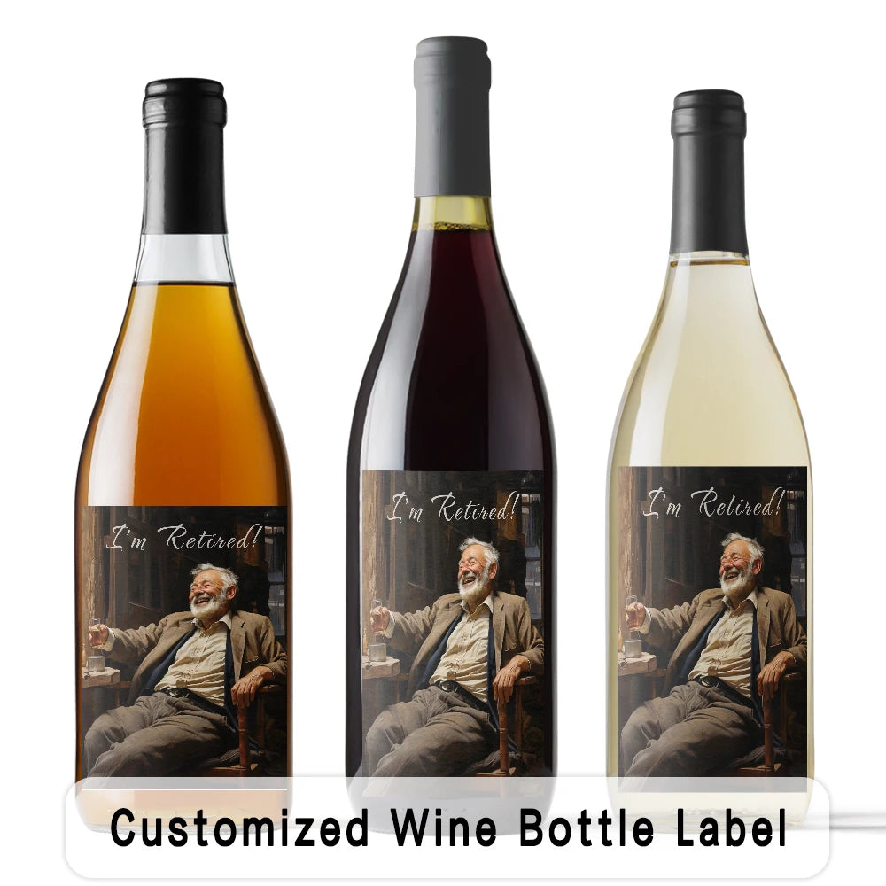 9pcs Customizable Father's Day Wine Label Set, Waterproof Bottle Stickers, Birthday Gift for Dad, Party Supplies