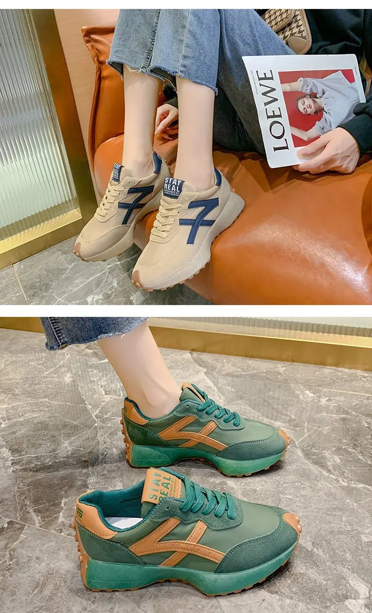 Sneakers Leather Platform Shoes New Fashion Women Leisure Light Anti-slip Green Running Luxury Shoe Fashion Designer Women Shoes