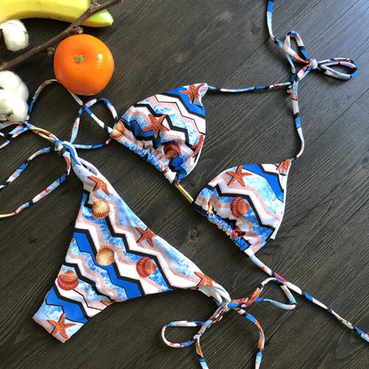 Women's Printed Bikini Beach Holiday Trio