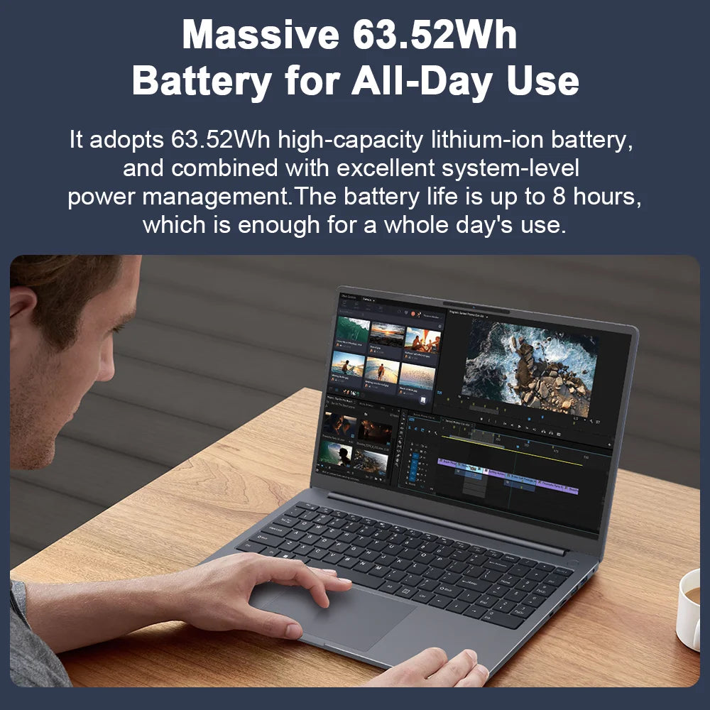 Ninkear A15 Plus 2026 Gaming Laptop Computers AMD Ryzen™ 7 5825U 4.5Ghz 15.6' FHD IPS 16GB DDR4 + 1TB SSD Backlit Keyboard FP Unlock