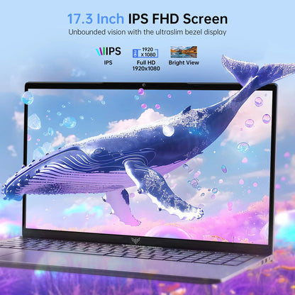 ACEMAGIC 17.3inch Laptop with High Performance Quad Core-12th Alder Lake N95 Laptop Computer Spacious Storage 16GB RAM 512GB