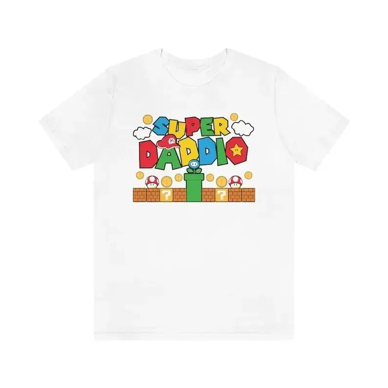Super Daddio Funny Gamer Dad Father's Day Gift Tshirt 100% Cotton New Fashion Short Sleeve Vintage Classic Streetwear Tee Tops