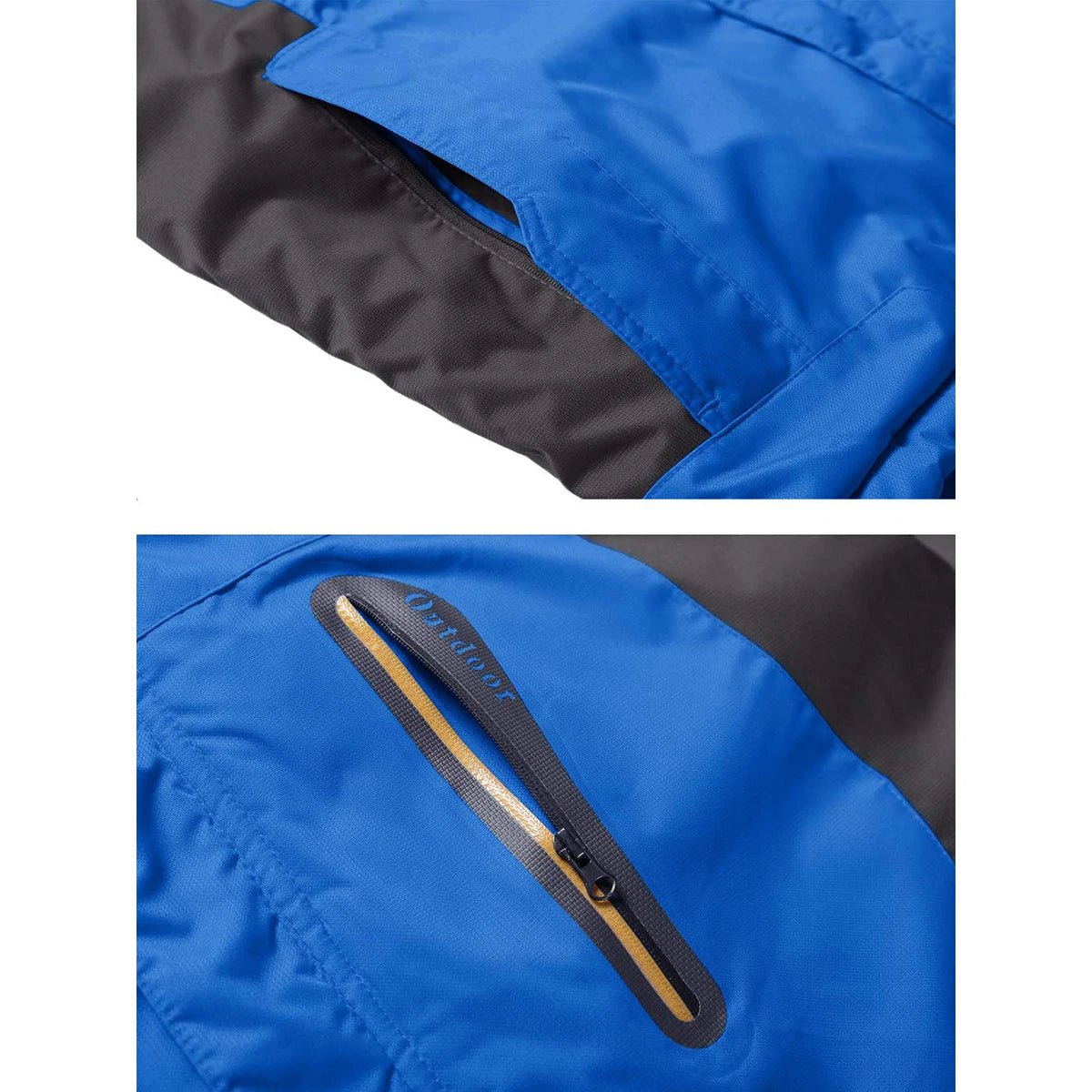 TACVASEN Men's Waterproof Ski Jacket Fleece Lining Warmth Parka Winter Snow Working Outdoors Hooded Coat Rain Shell Windbreaker